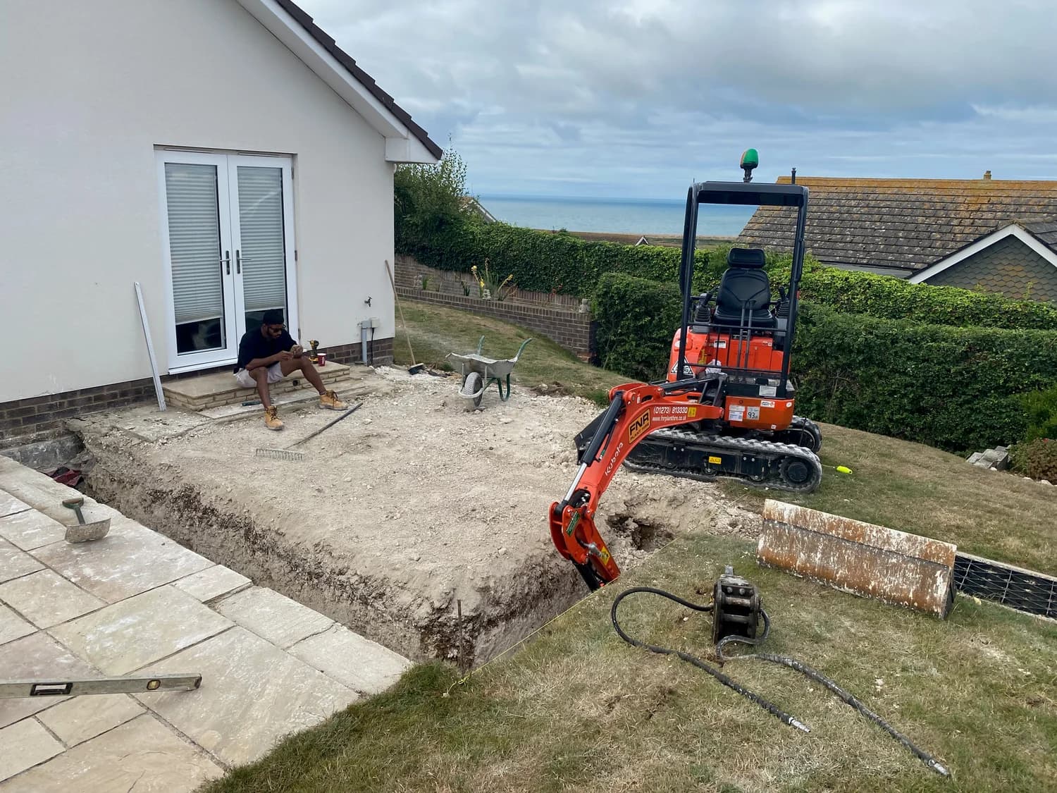 Foundation excavation in progress, coastal property, Seaford